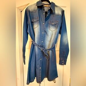 Wrangler Blue Denim Shirt Dress